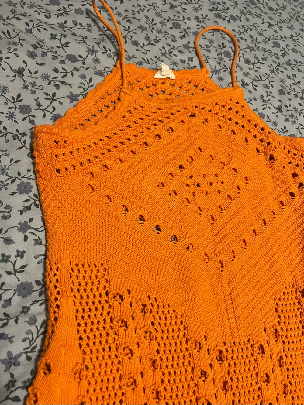 Aerie Orange Crochet Maxi Beach Cover Up Dress - Picture 7 of 8